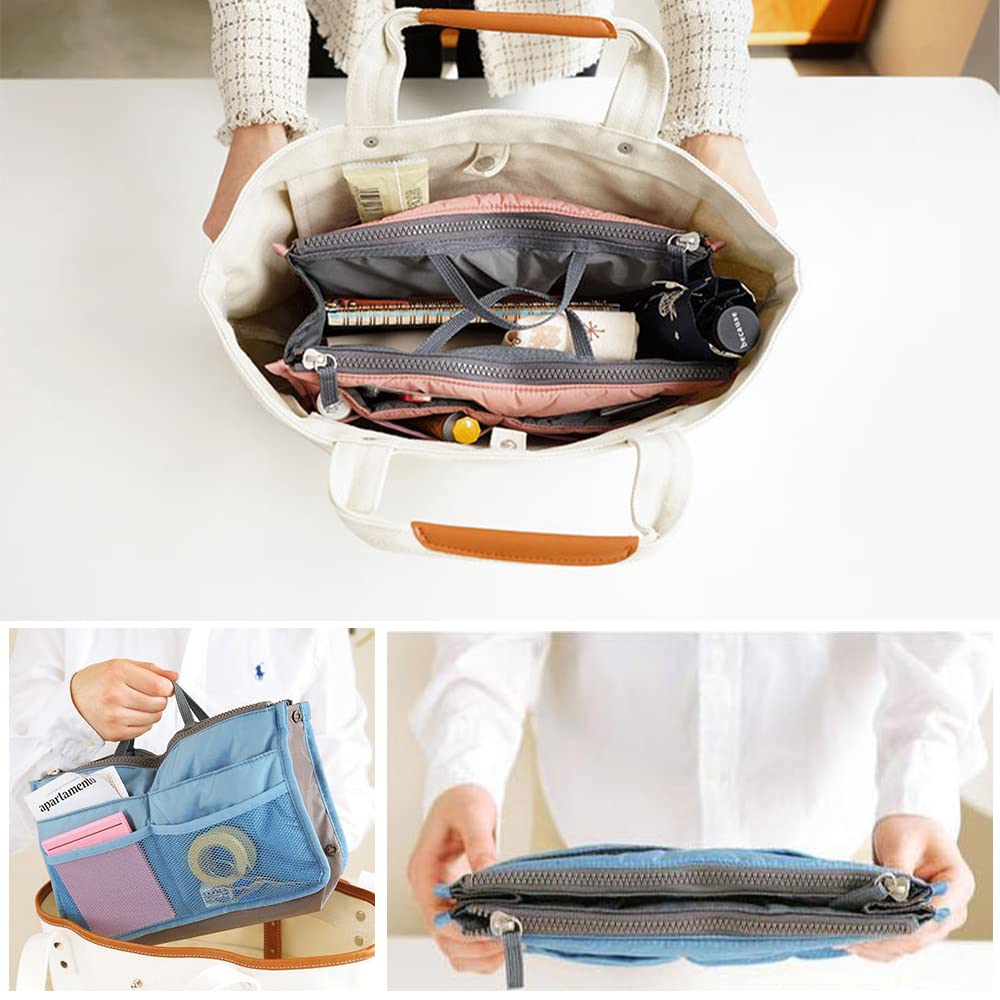 DFsucces Inner Bag Storage Large Cosmetic Travel Pouch Bag-in-Bag Case, Freestanding, Lightweight, Capacity, Multi-Bag, Bag, Commuting, Moving,