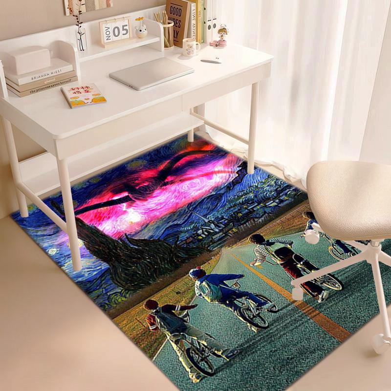 Halloween Horror Horror Theme Stranger Things Carpet Home Living Room Decoration Table and Chairs Anti Slip Door Mat Outdoor Picnic Mat Carpet A7