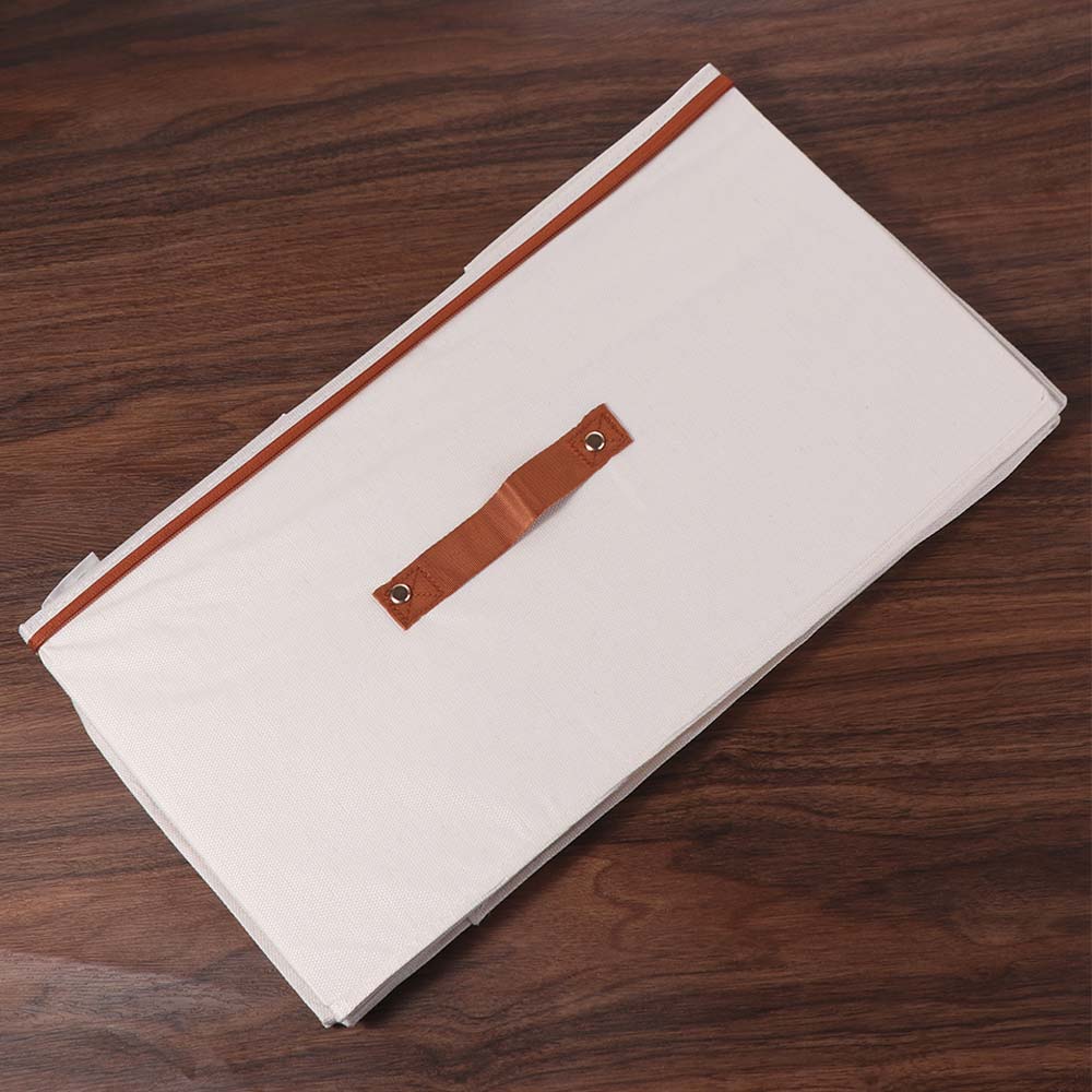 Large Capacity Linen Zipper Storage Boxes with Lid Wardrobe Organiser Home