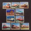 Japanese postage stamps "Trains" - 10 pieces in a set (high-speed trains, railway, electric trains)