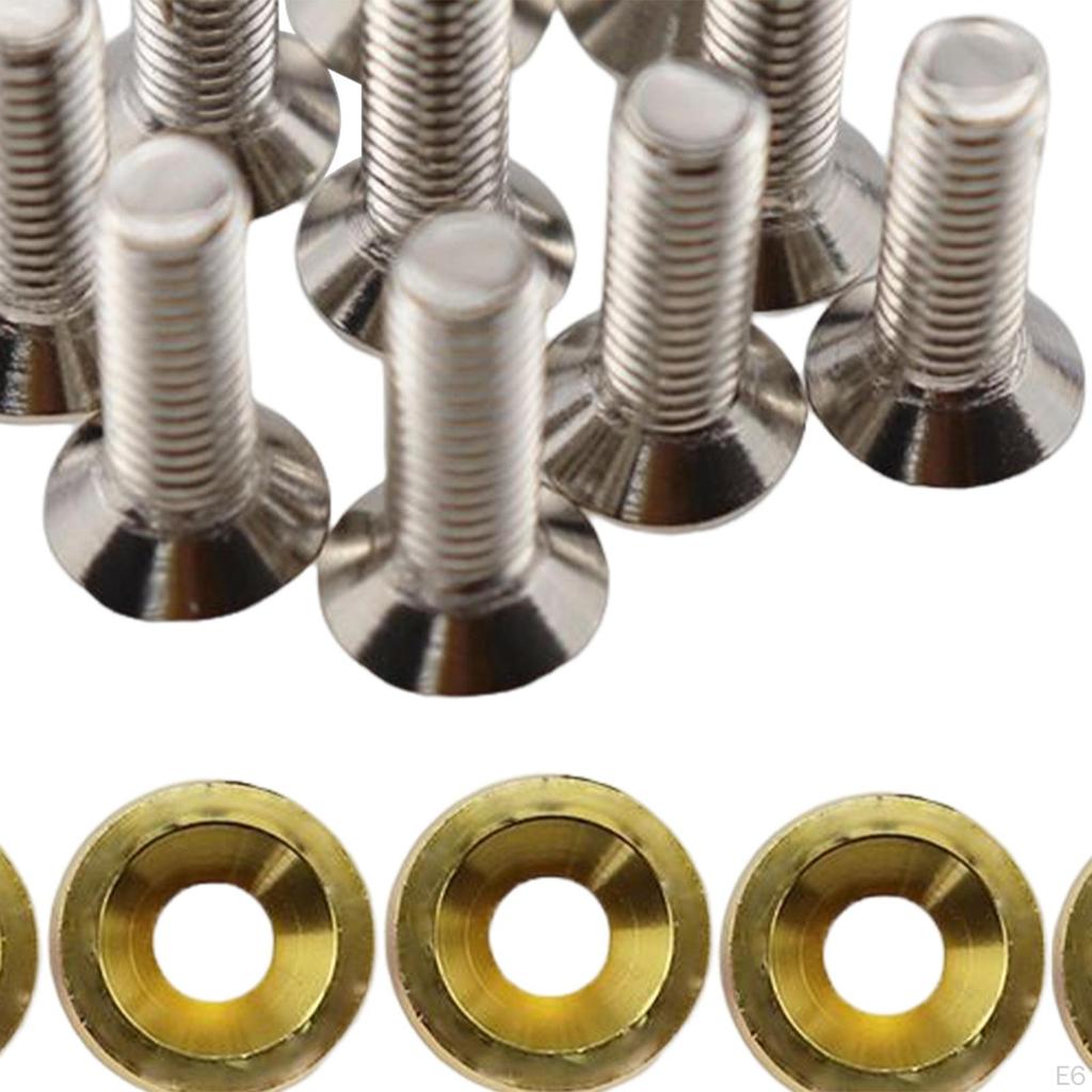 Pieces M6 Car Modification Screws Gasket Set, s Washer , Engine Concave