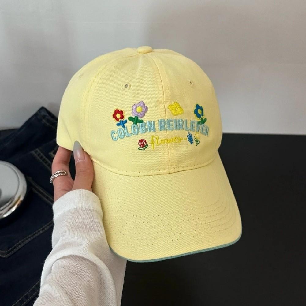 Candy Color Flower Baseball Cap Korean-Style Peaked Cap Cute Sun Hat Outdoor