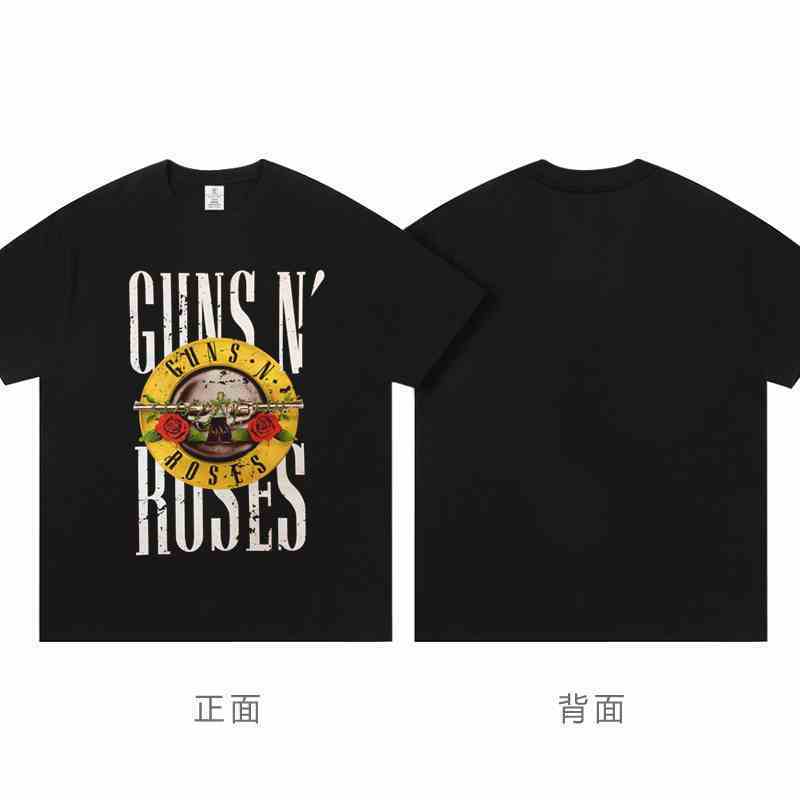 Guns N Roses Hip Hop Summer Street Rap Sports Street Dance Casual Fitness Men's Short Sleeve T-shirt Top Girls' T-shirt Harajuku