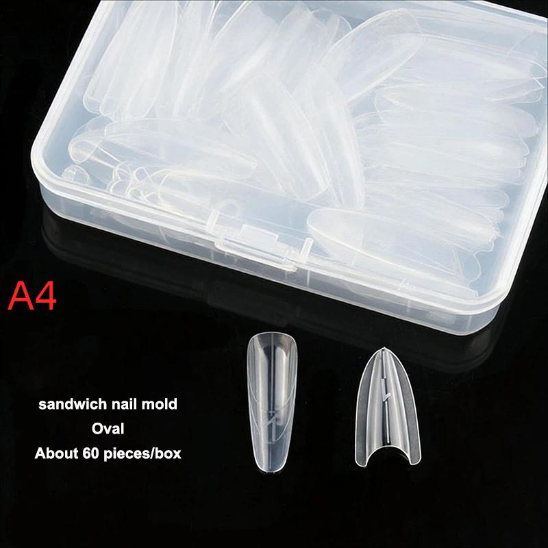 Original Sandwich Nails Dual Forms 60Pcs Nail Mold For Quick Salon Manicure Professional Use