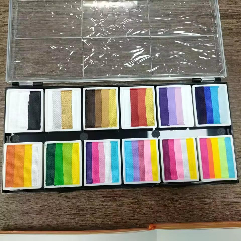Facial Water-Soluble Body Painting Face Makeup Palette for Kids Adults Stage Halloween Cosplay Party Art Supplies Makeup Kit