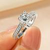 Women's Light Luxury Round Diamond Zircon Ring – Elegant Micro-Pave Fashion Accessory