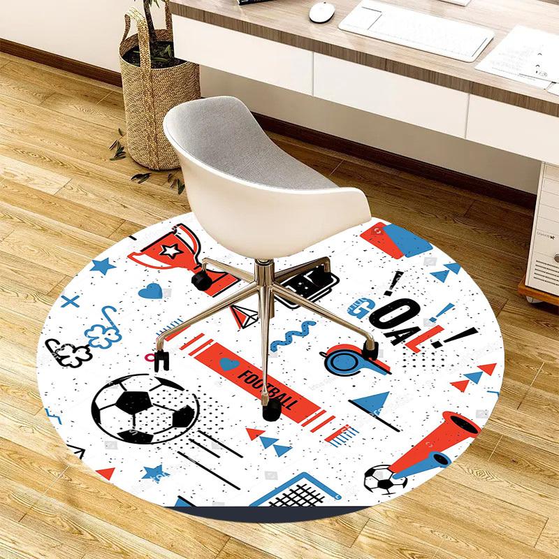 1pc Office Carpet Chair Mats Football Soccer Sport Goal Trophy Ball Net Perfect for Decorating Office Chairs, Living Rooms, Or Bedrooms