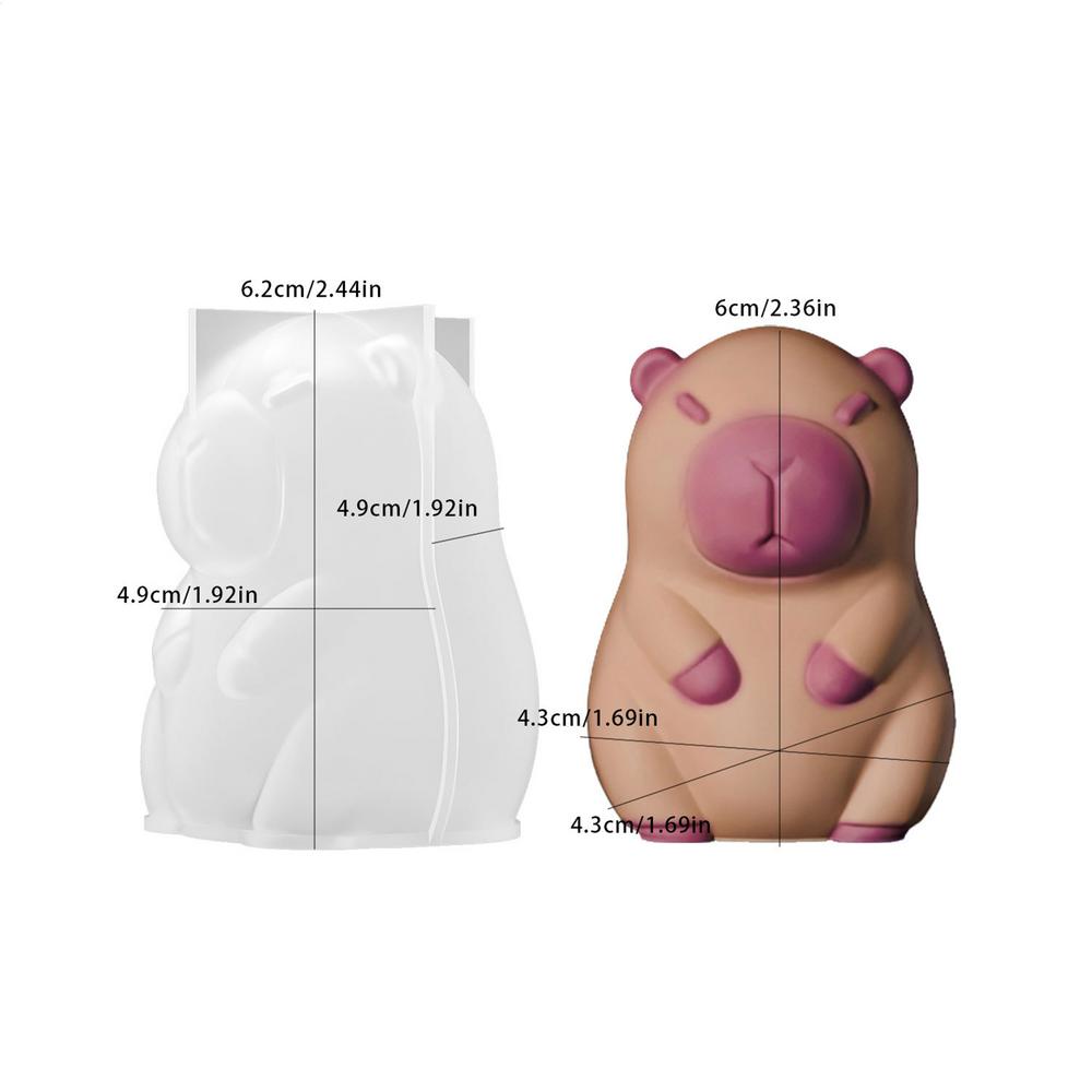3D Capybara Silicone Mold Flexible Reusable Non-Stick Lovely Animal Moulds for Ice Cream Cake Ice Block Figurine Casting Making