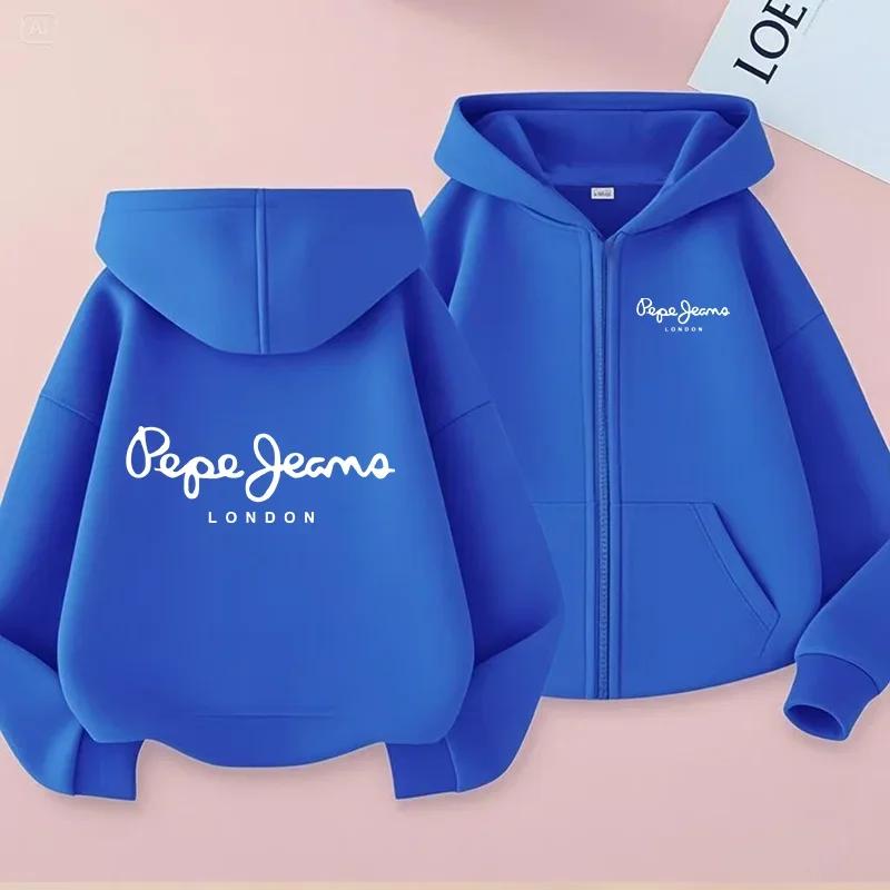 Cardigan Felpa con Cappuccio e Zip per Bambini Felpa Stile Ragazzi Ragazze 3-12 Anni Marca Top Sportivo Moda Casual Affascinante Ampio Cappotto Vestiti