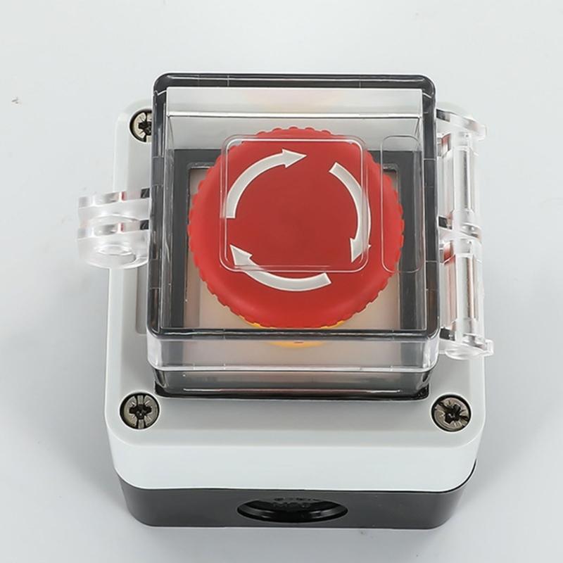 Clear Square Push Button Cover with Lift Lid and Adhesive Base for Equipment Box Areas and Face Mount Use Daily
