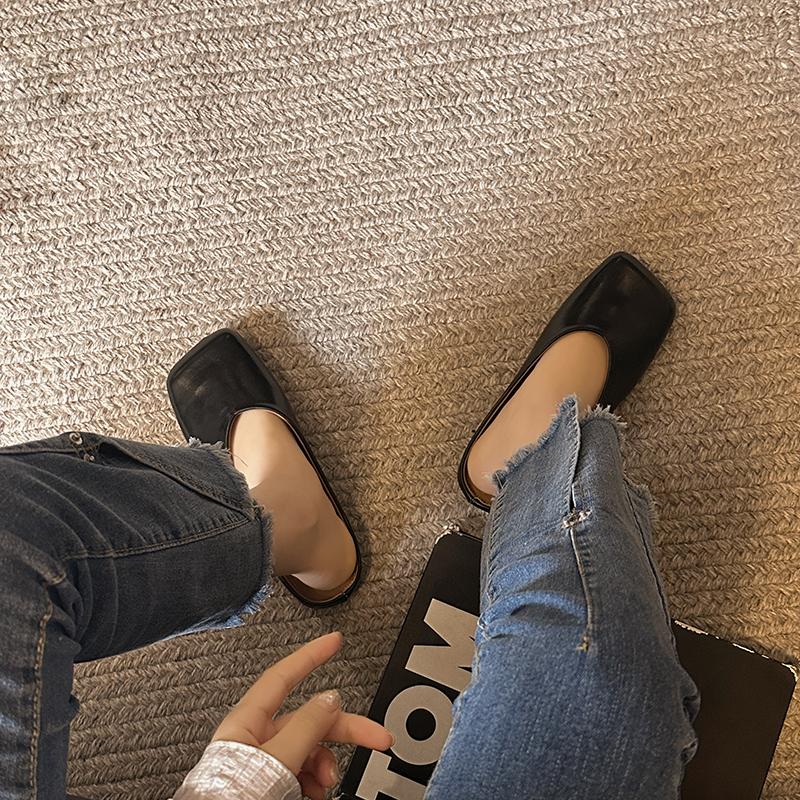 Fashion Square Toe Flats Mules Shoes Women Slippers Summer Slingback Sandals 2024 New Fashion Casual Flip Flops Zapatillas Female Slides