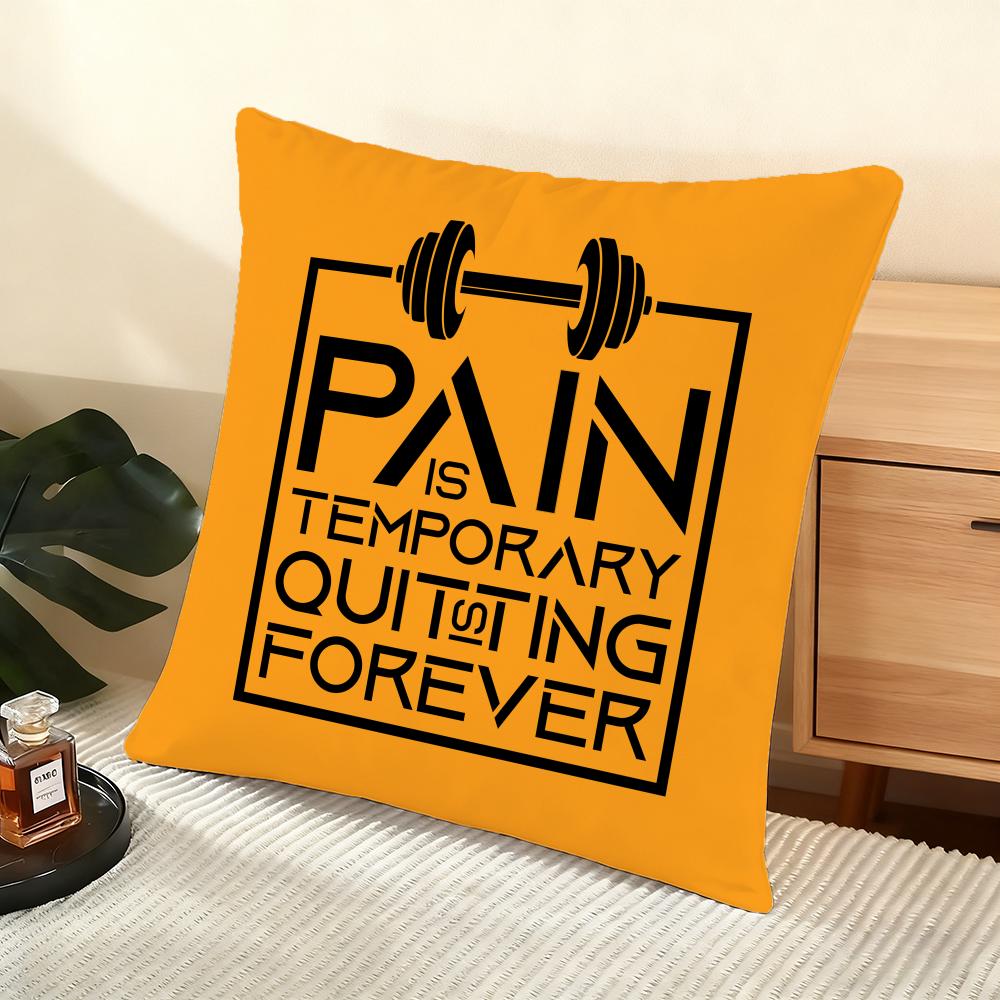 No Pain No Gain Cushion Cover Soft Short Plush Pillow Cover Smooth Cozy Texture Aesthetic Cushion Case Home Decor