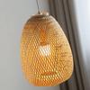 JOYINLED Natural Handmade Rattan Ceiling Light Southeast Style Basket Boho Pendant Lighting for Tea Room Restaurant Dia.30