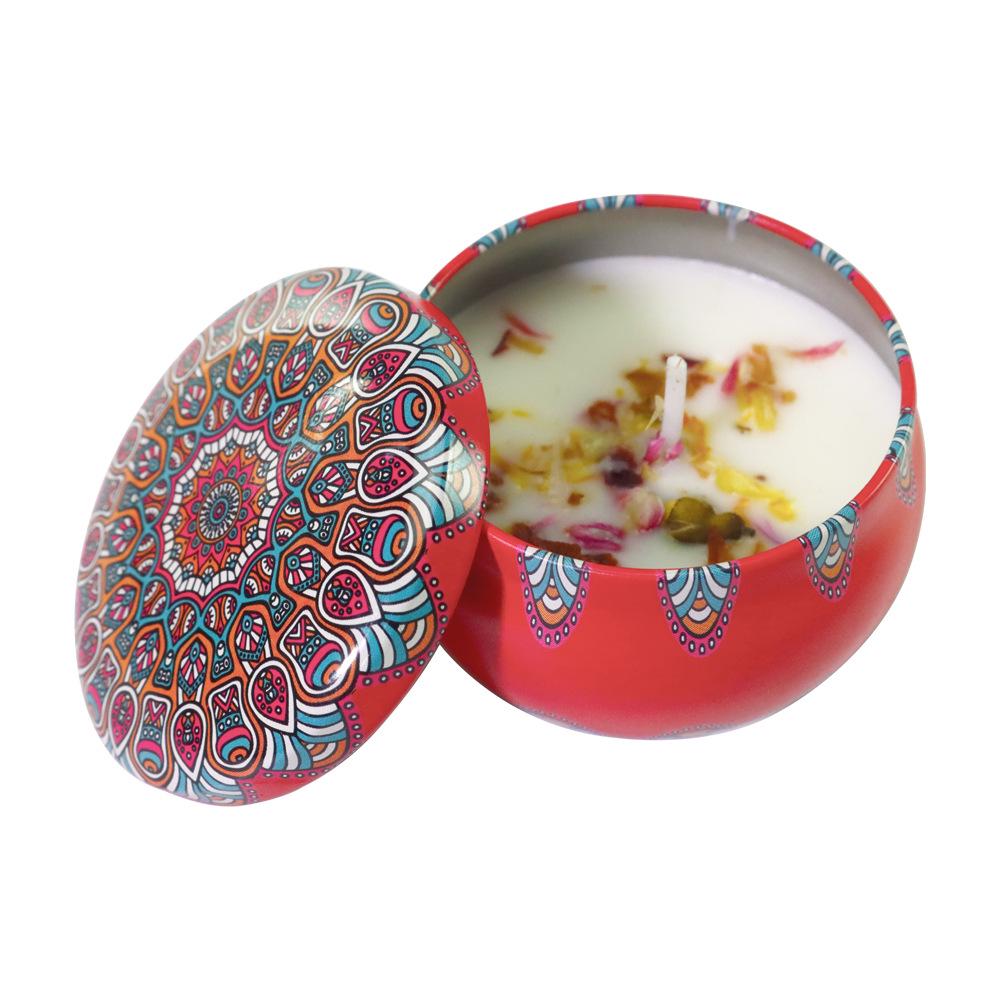 Six-Piece Soy Aromatherapy Candle Set - Long-Lasting Indoor Fragrance with Dried Flowers