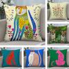 Geometric Animal Leopard Cushion Cover Plush Fabric Soft DoubleSided Printed Sofa Warm Winter Home Child Gift Pillow Case
