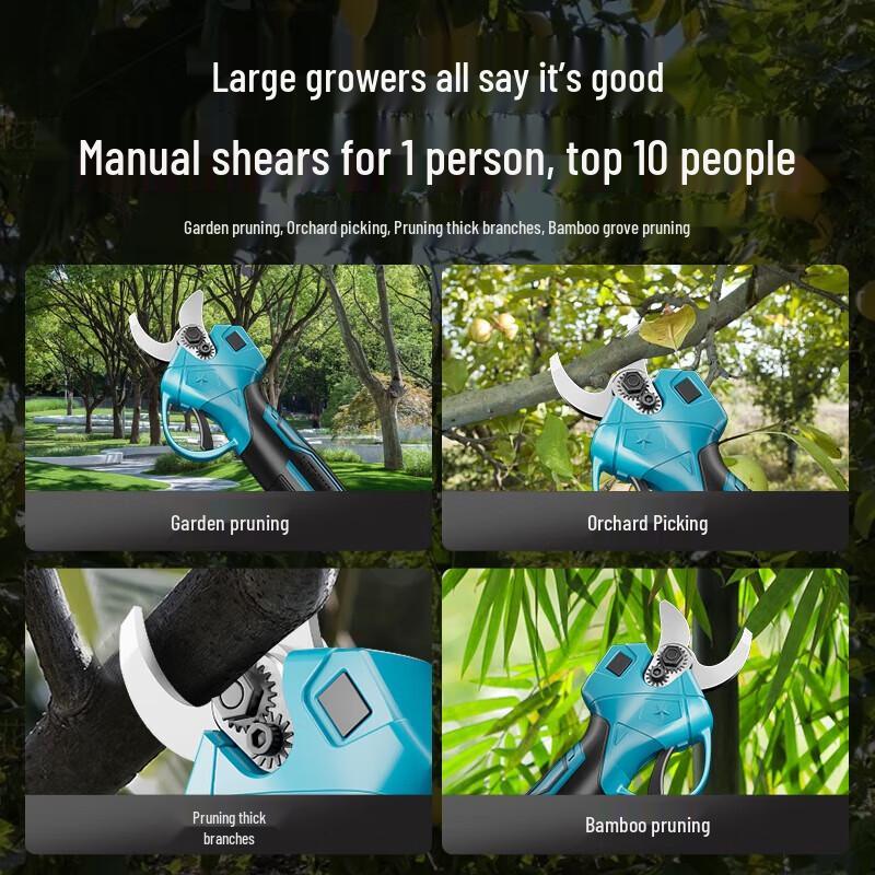 Cordless Electric Pruning Shears with Digital Display CN plug (adapter included)