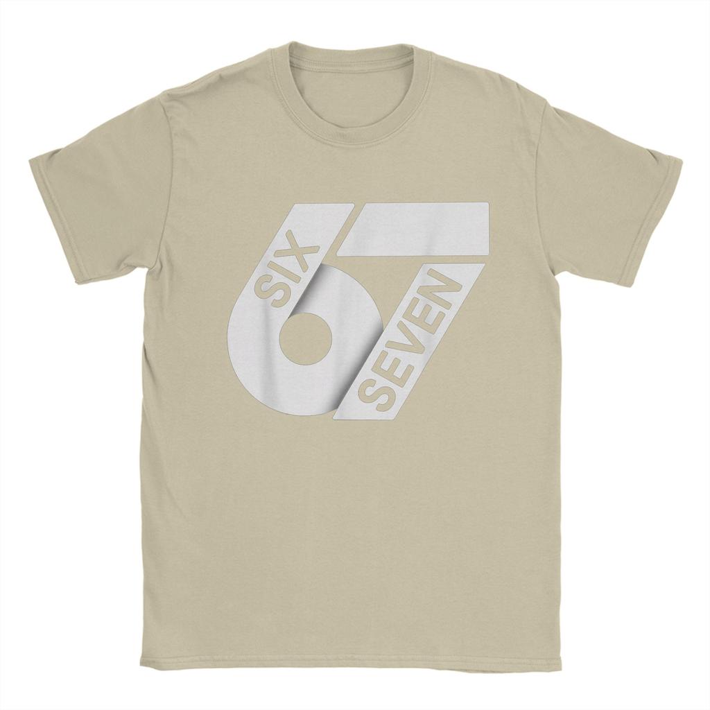 Six Seven 6 7 Meme T-Shirts Men Gen-Alpha Slang Vintage Pure Cotton Tees O Neck Short Sleeve T Shirts Big Size Clothes