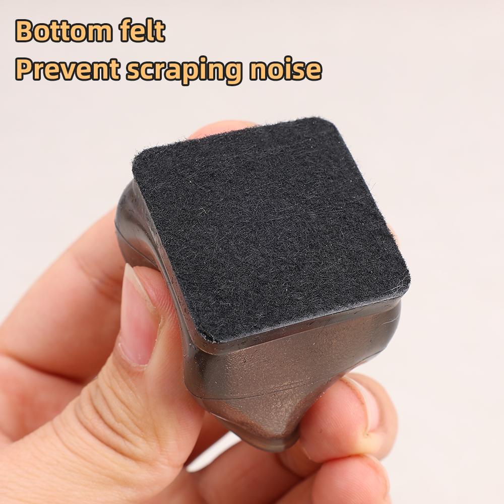 4 Pcs Chair Leg Floor Protectors for Hardwood Floors, Silicone Chair Caps Covers Furniture Pads Sliders W/ Wrapped Felt Bottom
