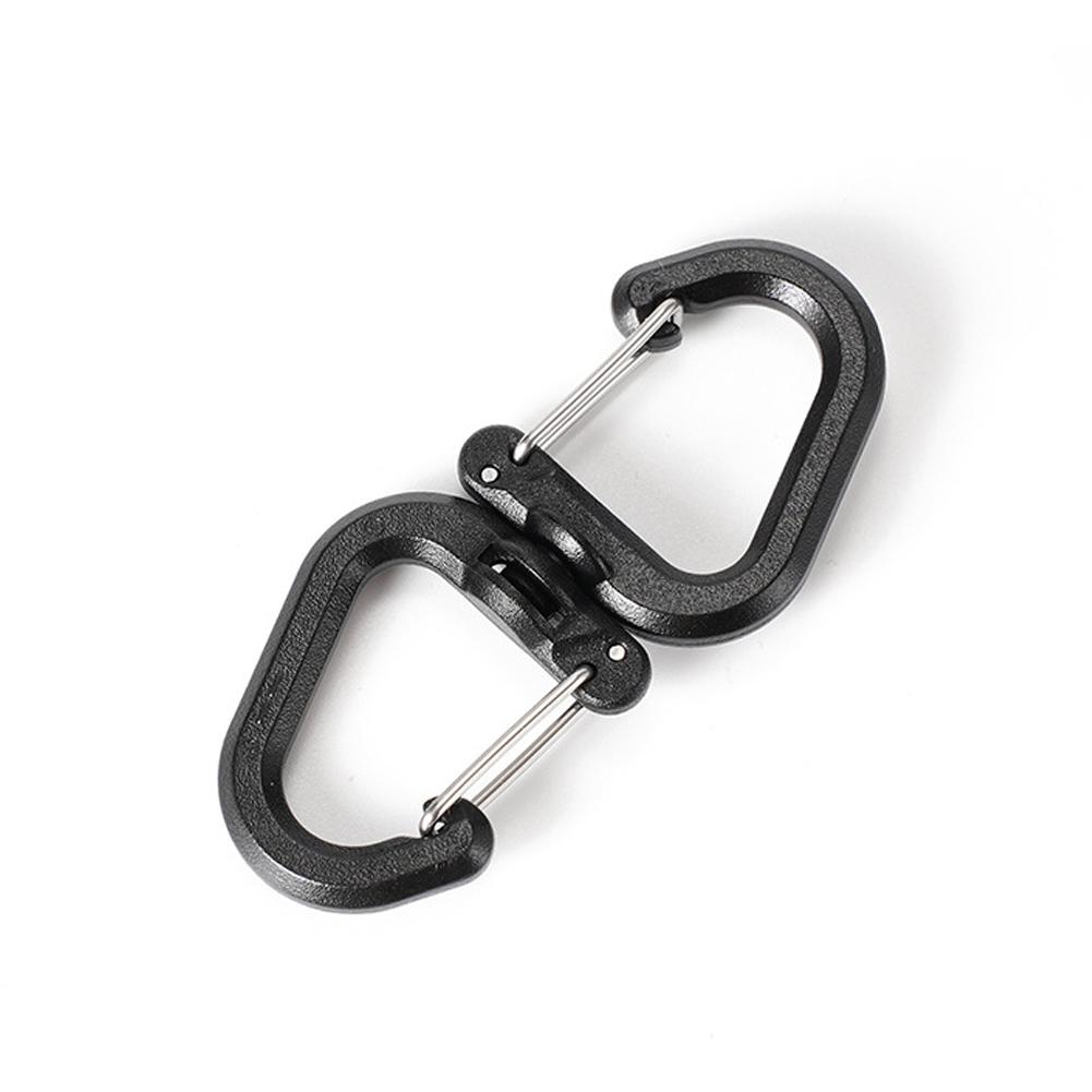 1Pc 360 Rotating Double Carabiner Outdoor Swivels Clip Portable S Chain Hook Camping Double Hook Backpacks Keychains Carabiner чёрный