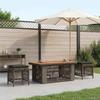 Garden Dining Set 4 pcs Grey and Dark Grey Poly Rattan