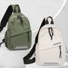 Solid Color Shoulder Crossbody Bag Multifunctional Sports Knapsack Cool Nylon Chest Bag  Male