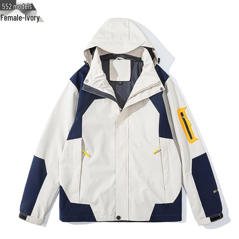 Three-in-One Detachable Couple Windbreaker: Youth Outdoor Jacket for Spring, Autumn, and Winter