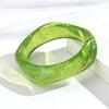 New Gold Powder Irregular Square Acrylic Wide Bangle for Women Statement Resin Geometric Stack Bracelets Fashion Jewelry Gift