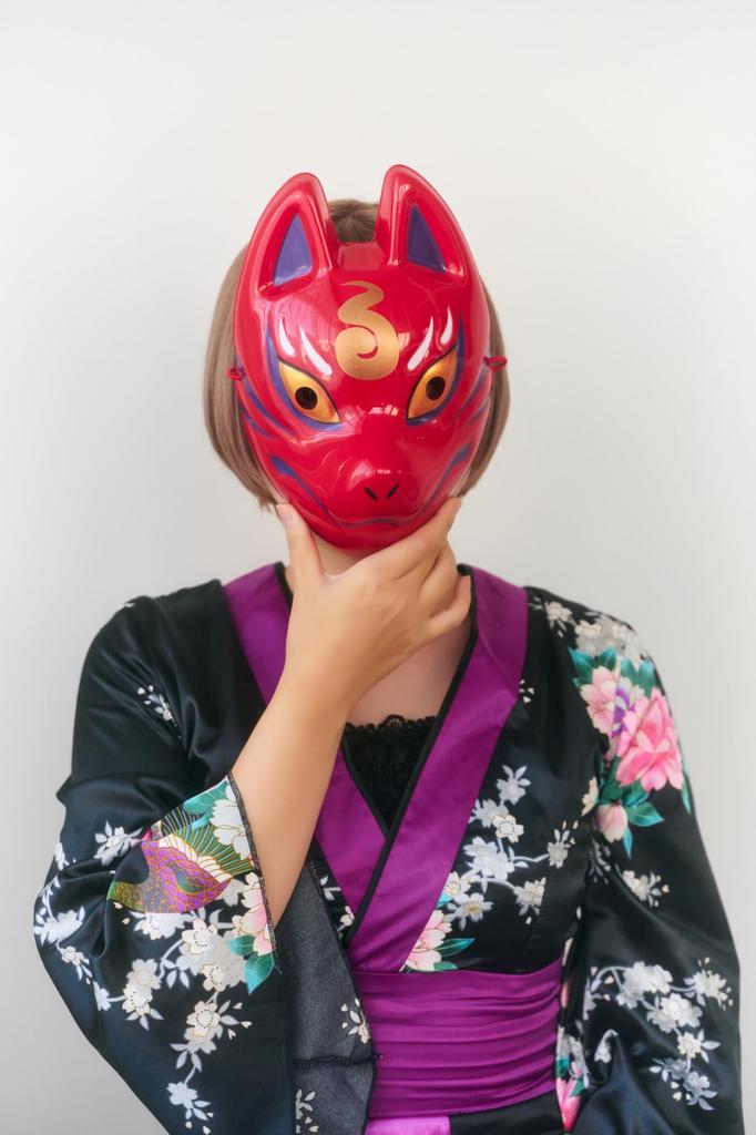 Clearstone Japanese Fox Mask, Red, Unisex