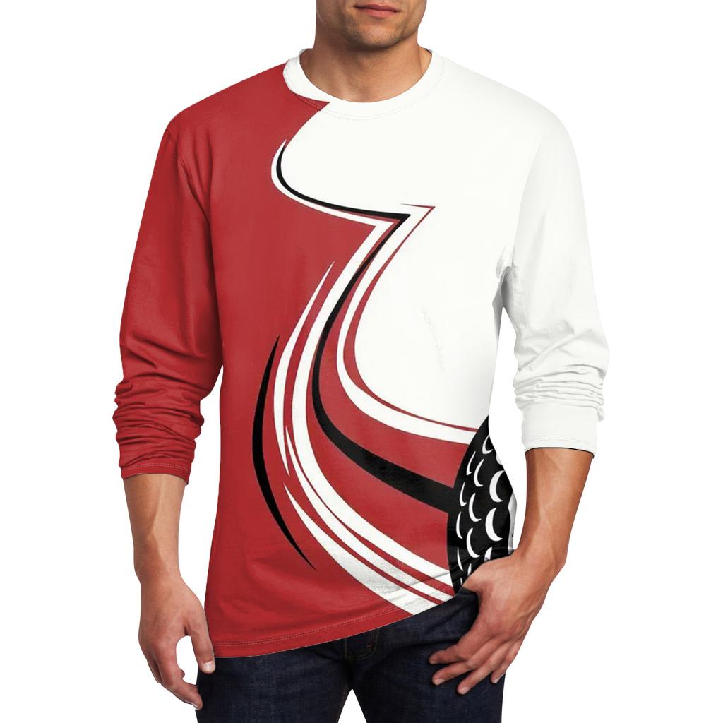 Męska koszulka z okrągłym dekoltem Odzież Odzież Outdoor Długi rękaw Nadruk Projektant mody Vintage