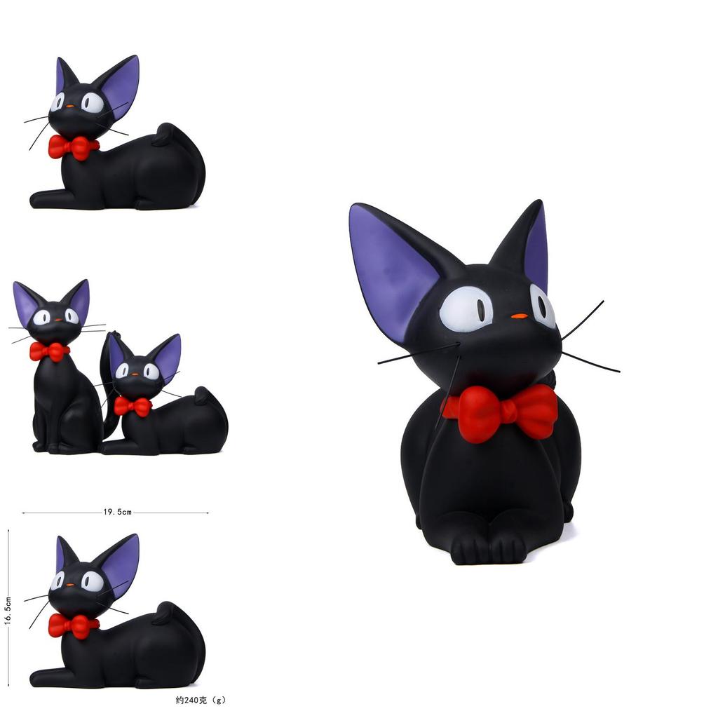 Black Cat Figurine Coin Savings Container With Cartoon Design For Gift And Collection