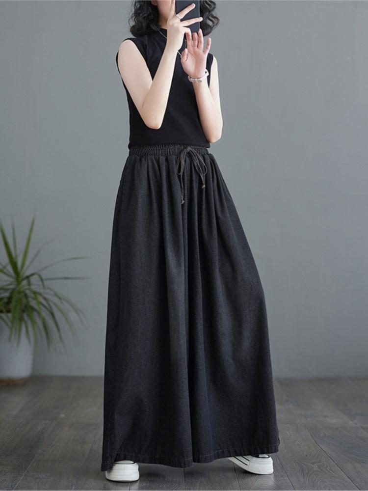 Jeans Oversized Primavera Verão Perna Larga Calça Longa Mulher Babado Plissado Moda Casual Solto Calças Femininas Cintura Alta Calça Feminina