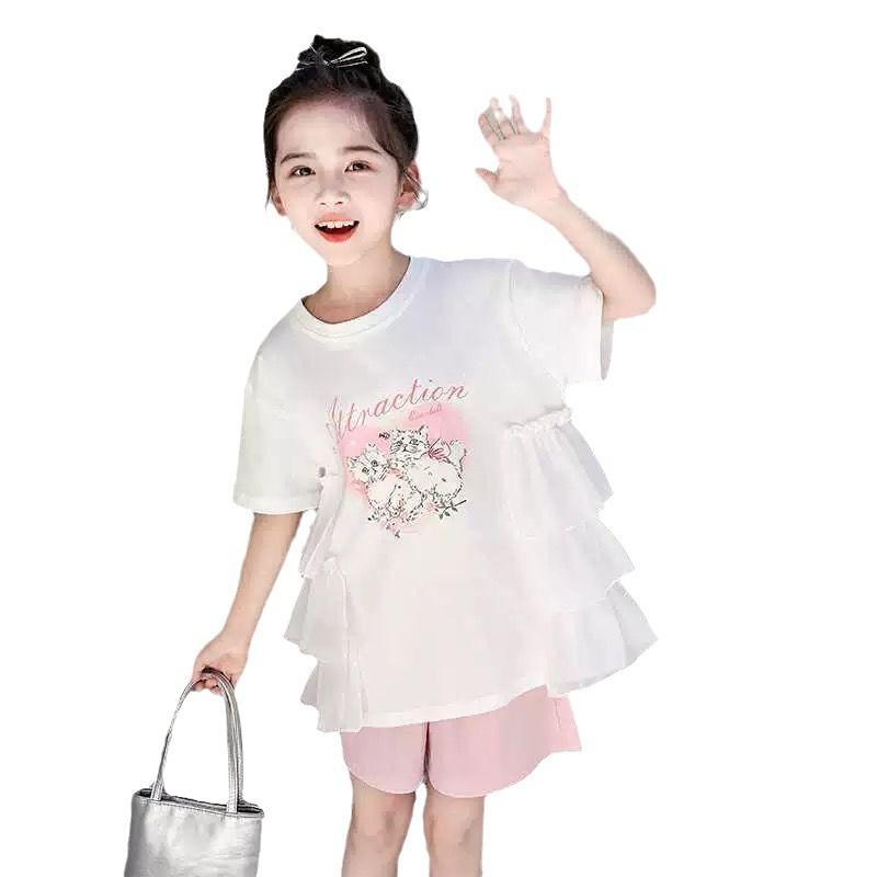 Summer Girls Fashion Short Sleeve T Shirt Dress Stylish Kids Casual Dress