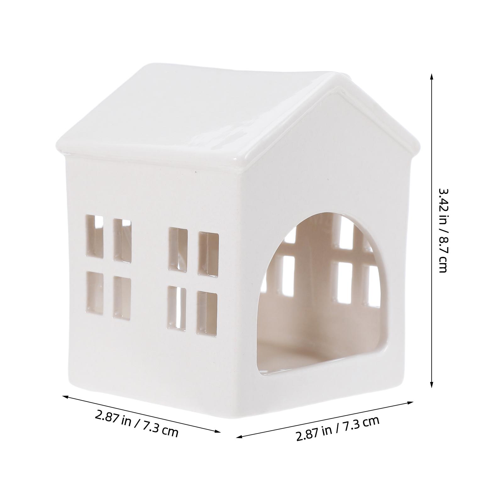 

Ceramic House Shaped Tealight Holder Hollow Holder Decorative Christmas Thanksgiving Centerpiece Coffee Table Decor
