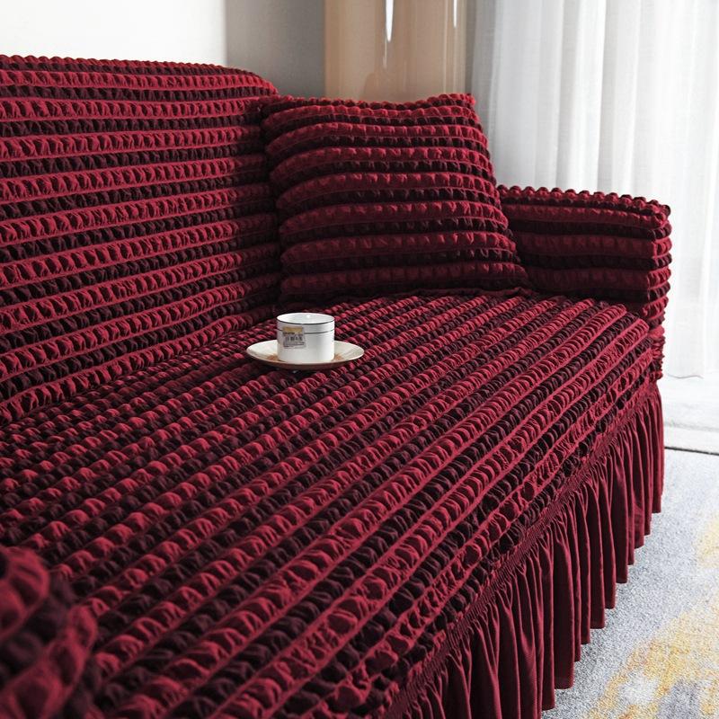Skirt Seersucker Sofa Cover All Inclusive Non Slip High End Sofa Cushion Four Season Universal Sofa Cover