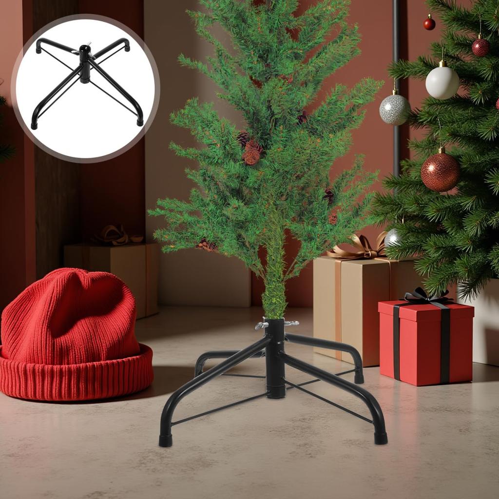 Lurrose Foldable Iron Christmas Tree Christmas Tree Artificial Tree Stand, Accessory, Stand, 35cm/45cm