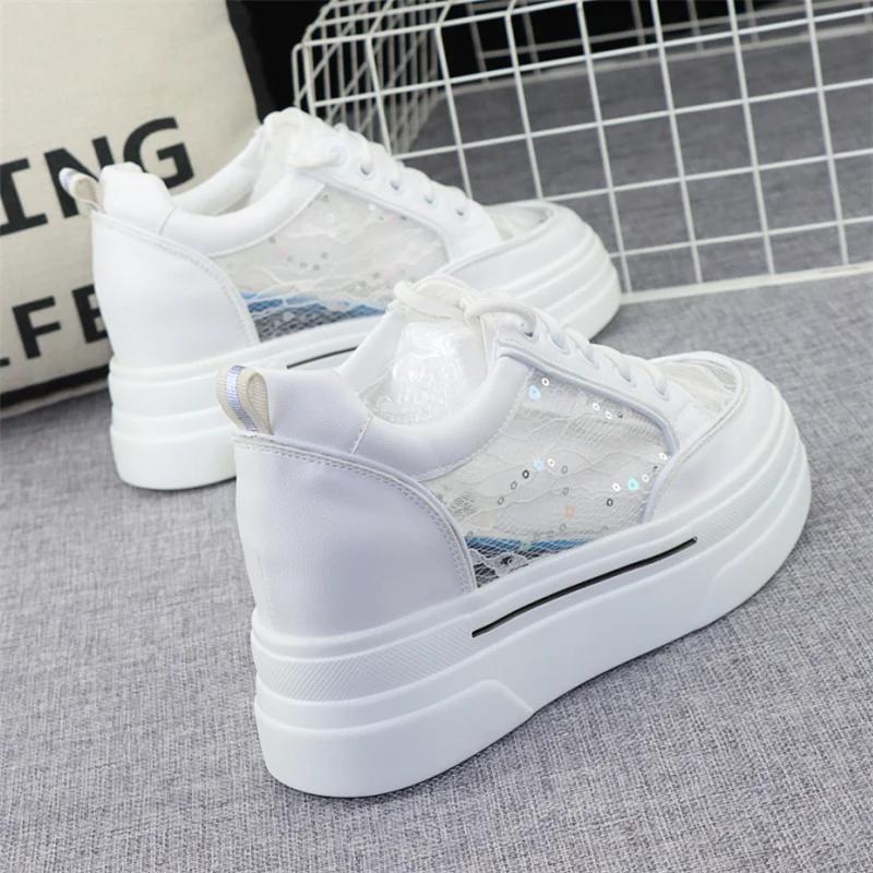 Модные белые туфли на платформе — фото 5