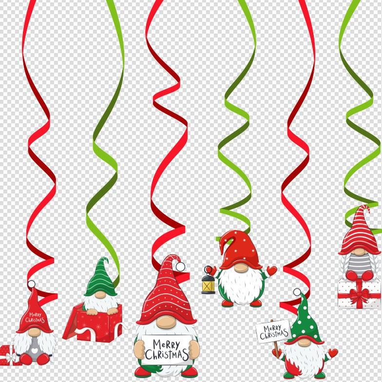 Christmas Party Supplies Merry Christmas Pull Flag Banner Spiral Pendant Custom