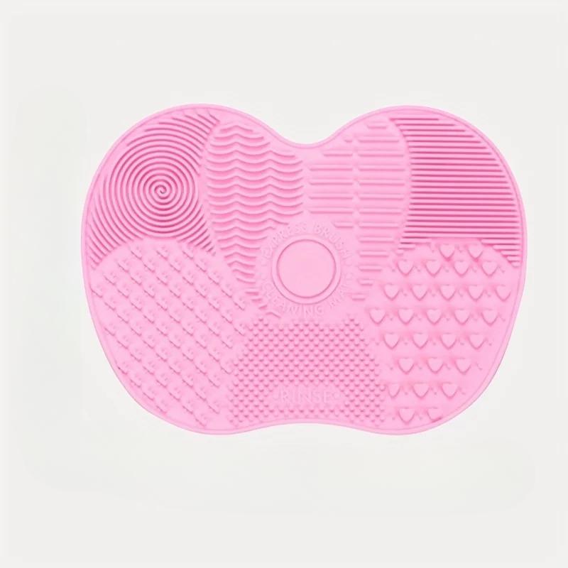 Apple Shaped Silicone Makeup Brush Cleaning Pad with Multi Specification for Foundation Brush Cleaning  Beauty Tool with Suction Cup
