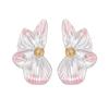 18K Gold 3D Enamel Gradient Flower Earrings: Luxurious Design for the New Year
