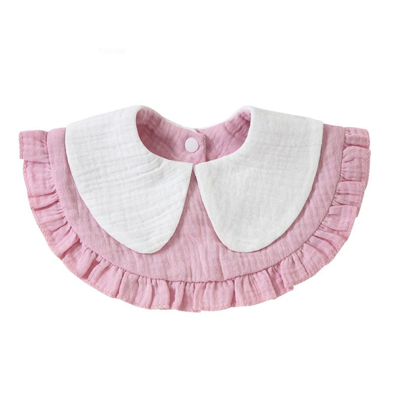 Newborn Baby Baby Stuff Items Gauze Bibs 4 Layer Pure Cotton 360 Degree Round Solid Color Infant Burp Cloth Apron Children Gifts