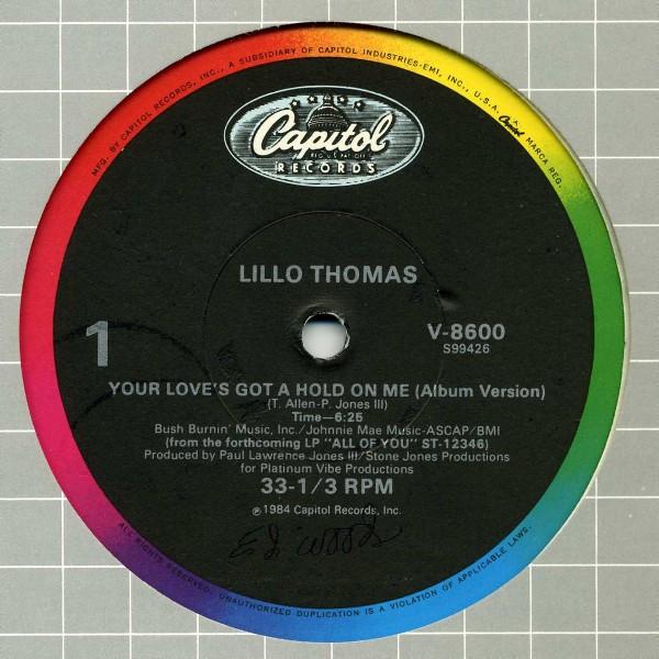 

12inch Record LILLO THOMAS - Your Love s Got A Hold On Me V8600 Capitol Records 1984 US Soul/Funk Used