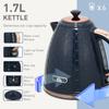 Kettle and Toaster Set, 1.7L 3000W Fast Boil Jug Kettle with Auto Shut Off, 4 Slice Toaster with 7 Level Browning Controls & Crumb Tray