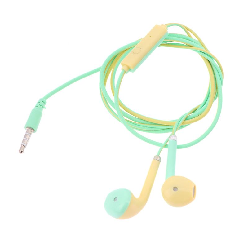 Universal 3.5Mm Stereo In-Ear Macaron Color Headphones Sport Music Earbud Wired Earphones With Mic For Xiaomi Huawei Samsung