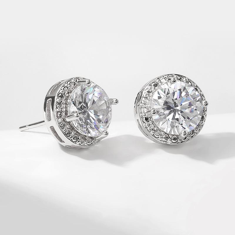 RAKOL Korean Style Geometric Zircon Stud Earrings