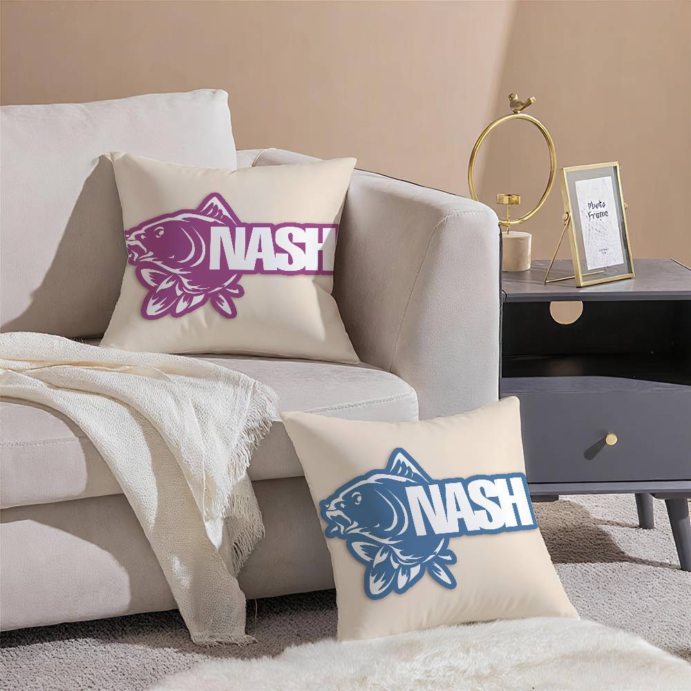 Classic Outdoor Field Fishing Prints Nash Pillow Case Comfort Sofa Bed Silky Elegant Invisible Zipper Decorative Cushion Cover