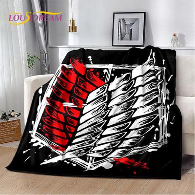 Japanese Anime Attack On Titan Soft Plush Blanket,Flannel Blanket Throw Blanket for Living Room Bedroom Bed Sofa Office Cover