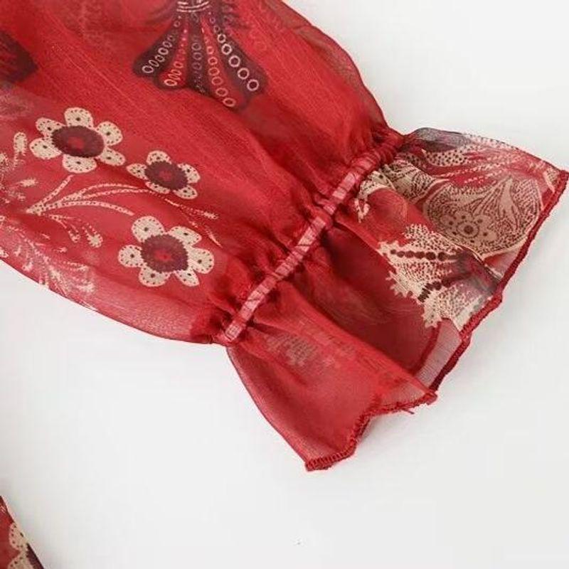 Kaslead New Arrival Women's Clothing Fashion Style Fashion Minimalist Tether Print Long Sleeves Dress