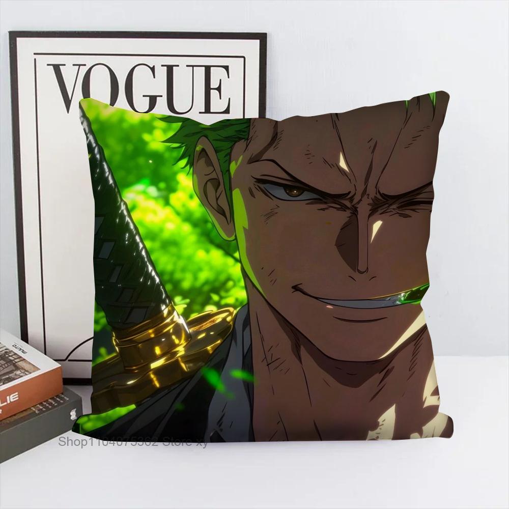 Roronoa Zoro Animation O-One P-Piece Pillow Case Square Pillow Bedroom Sofa Leisure Comfort CushionLiving Room Home Decoration