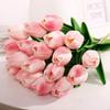 30 Pcs Artificial Tulip Flower Mini Real Touch Fake Flowers Wedding Bouquet Home Decorations for Mother Wife Girlfriend