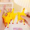 Funny 2Pcs Mini Chicken Keychain Squeezable Tpu Egg-Laying Duck Toy Creative Novelty Key Ring Humorous Gag Gift Yellow